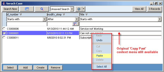 Search Case Original Copy Past Context